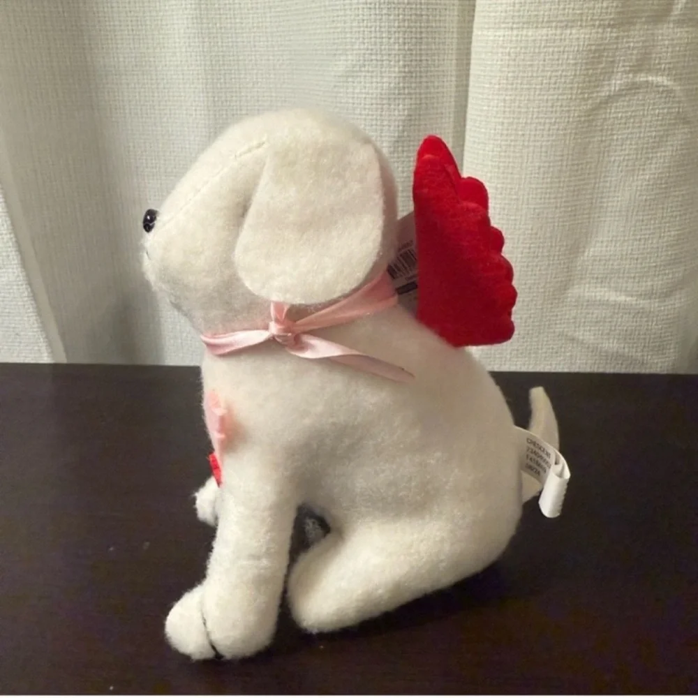 3 for $15 SALE New Target Bullseye Playground Valentine Plush White Dog as Cupid